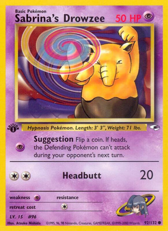 Sabrina's Drowzee Pokemon card from Gym Heroes