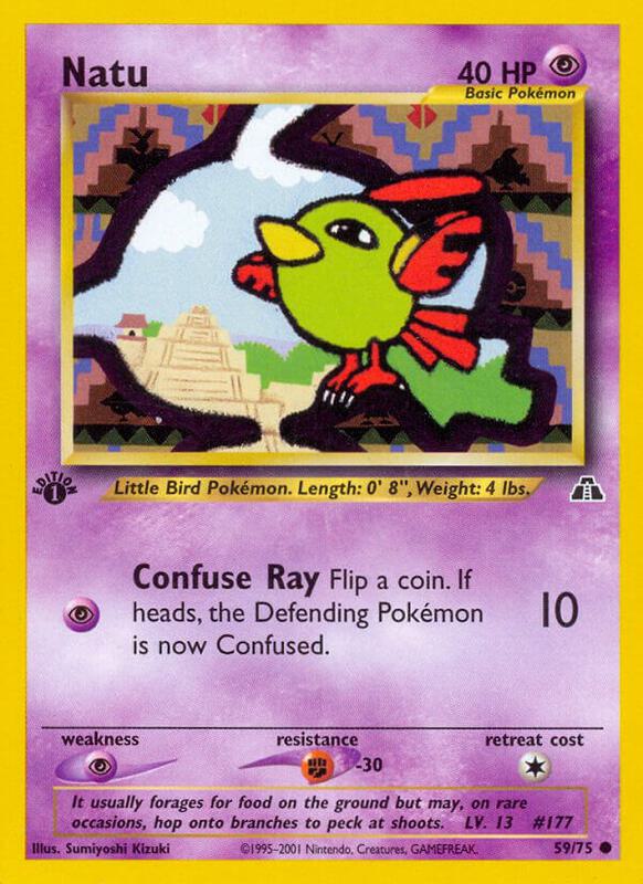 Natu Pokemon card from Neo Discovery