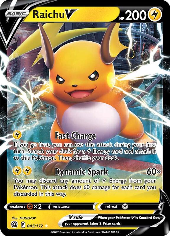Raichu V Pokemon card from SWSH09: Brilliant Stars