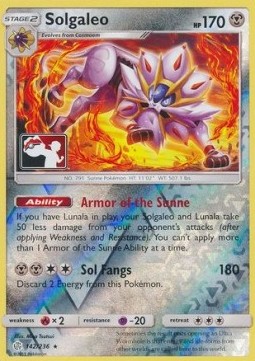 Solgaleo Pokemon card from Cosmic Eclipse