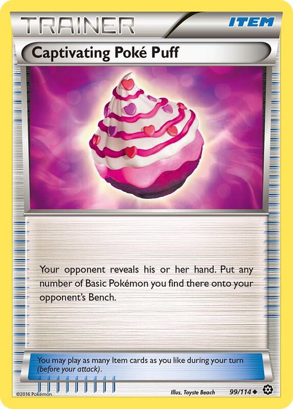 Captivating Poke Puff Pokemon card from XY - Steam Siege