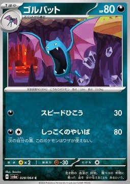 Golbat Pokemon card from Night Wanderer