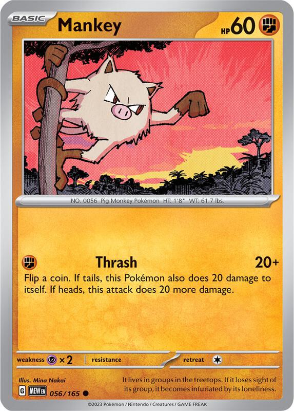 Mankey Pokemon card from SV: