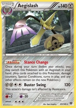 Aegislash Pokemon card from XY