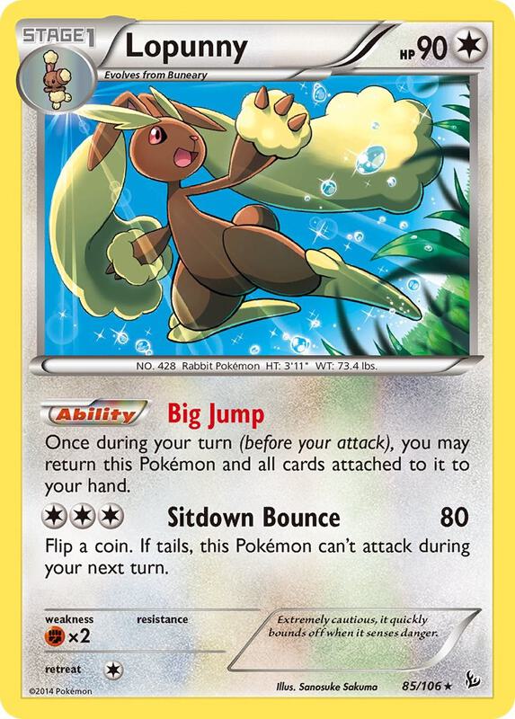 Lopunny Pokemon card from XY - Flashfire