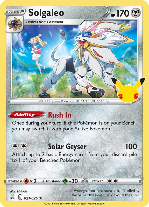 Solgaleo Pokemon card from Celebrations