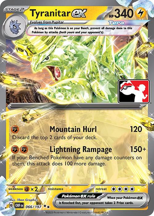 Tyranitar ex Pokemon card from Prize Pack Series Cards