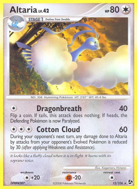 Altaria Pokemon card from Great Encounters