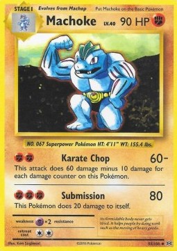 Machoke Pokemon card from Evolutions