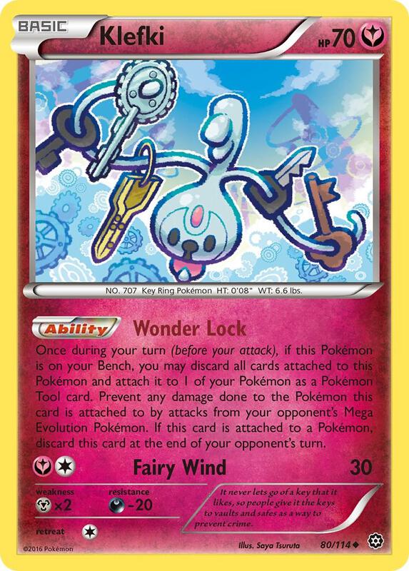 Klefki Pokemon card from XY - Steam Siege