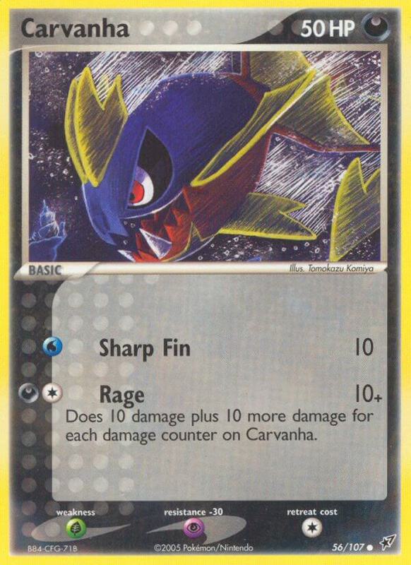 Carvanha Pokemon card from Deoxys