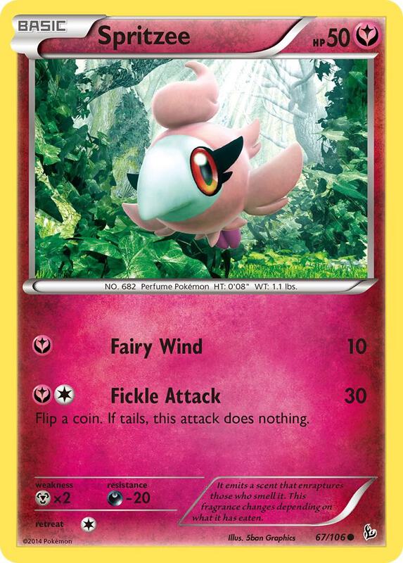 Spritzee Pokemon card from XY - Flashfire