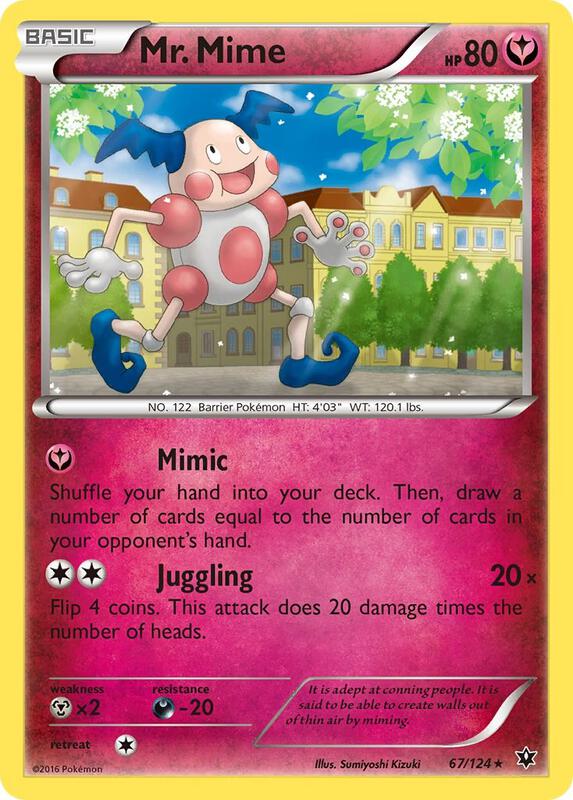 Mr. Mime Pokemon card from XY - Fates Collide