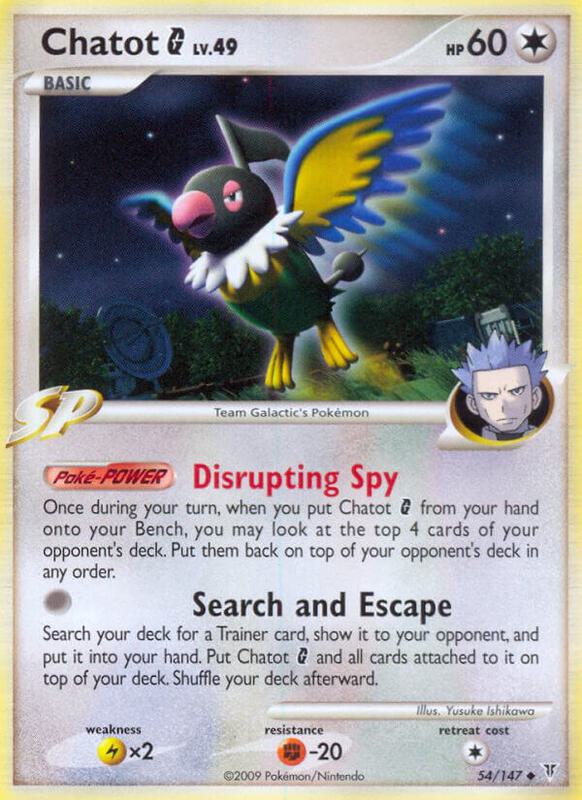 Chatot G Pokemon card from Supreme Victors
