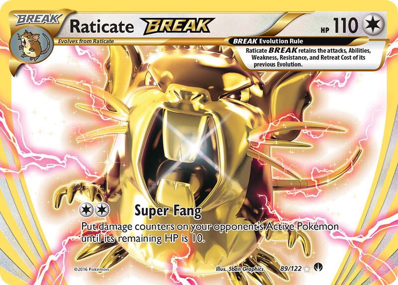 Raticate BREAK Pokemon card from XY - BREAKpoint
