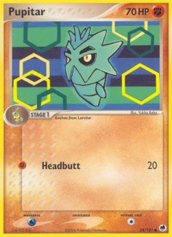 Pupitar Pokemon card from EX Dragon Frontiers