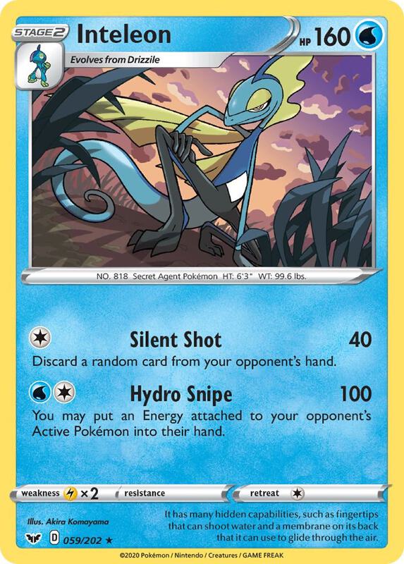 Inteleon (059) Pokemon card from SWSH01: Sword & Shield Base Set
