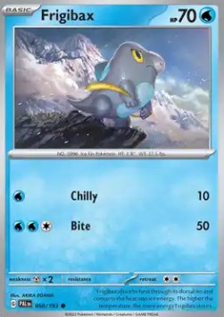 Frigibax Pokemon card from Paldea Evolved