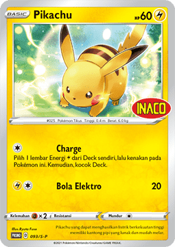 Pikachu (S-P/ID 093) Sword & Shield Indonesian Promos