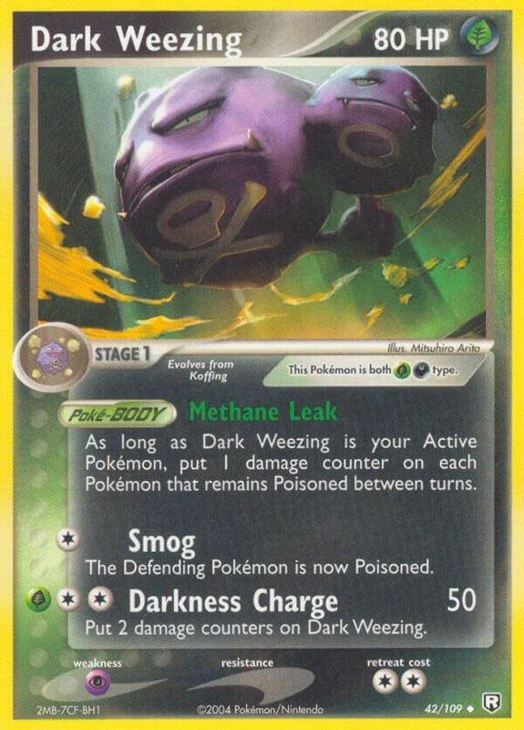 Dark Weezing Pokemon card from Team Rocket Returns