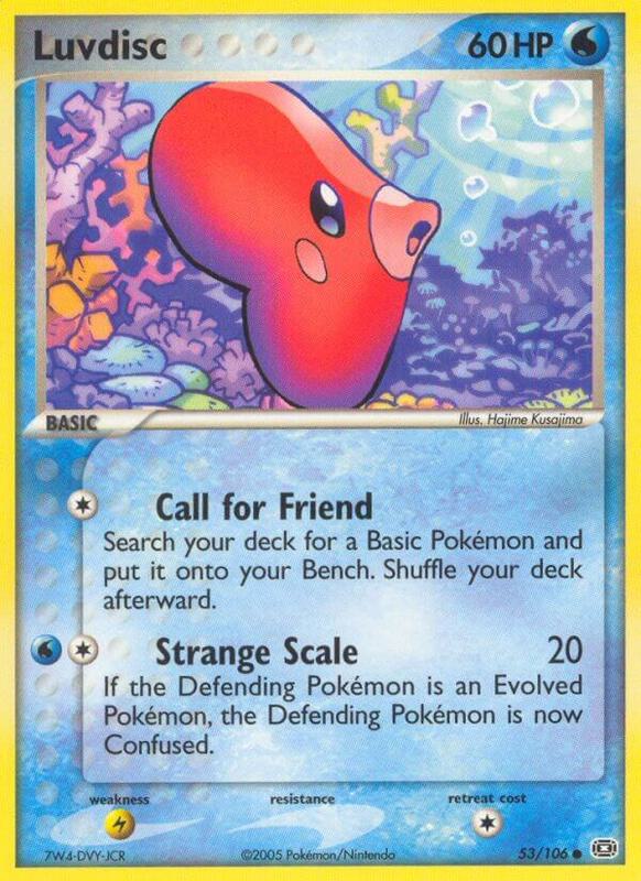 Luvdisc Pokemon card from Emerald
