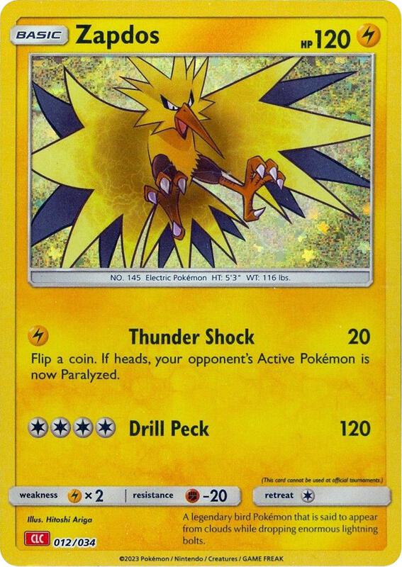 Zapdos Pokemon card from Trading Card Game Classic