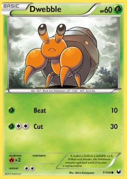 Dwebble (Holo) Pokemon card from Dark Explorers