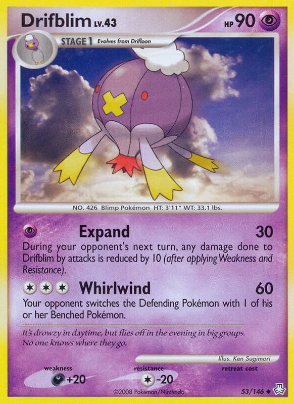 Drifblim Pokemon card from Legends Awakened