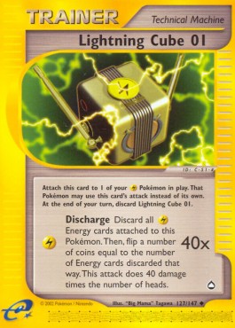 Lightning Cube 01 Pokemon card from Aquapolis