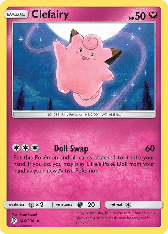 Clefairy Pokemon card from SM - Cosmic Eclipse