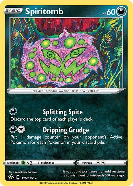 Spiritomb Pokemon card from SWSH02: Rebel Clash