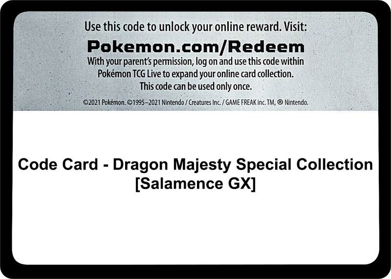 Code Card - Dragon Majesty Special Collection [Salamence GX] Pokemon card from Dragon Majesty