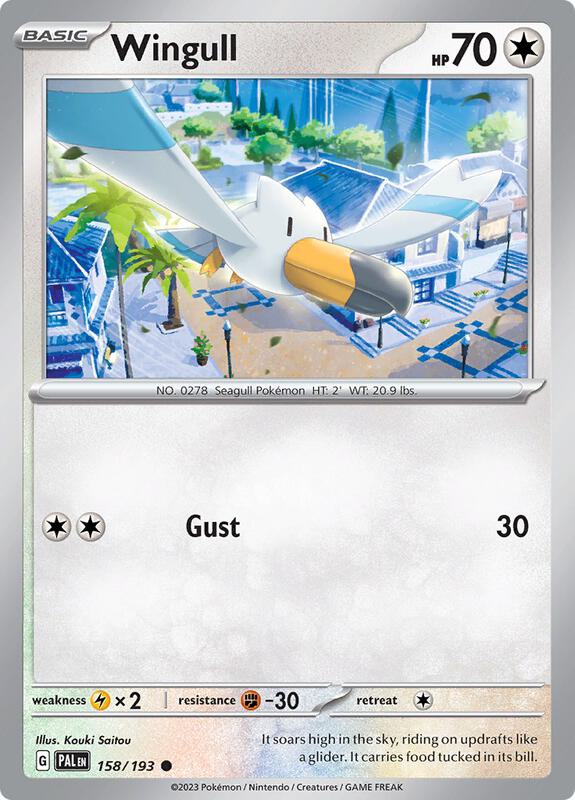 Wingull Pokemon card from SV02: Paldea Evolved