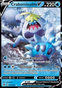 Crabominable V Pokemon card from Fusion Strike
