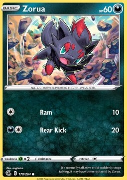 Zorua Pokemon card from Fusion Strike