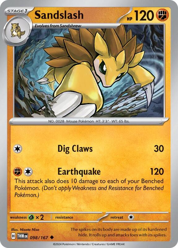 Sandslash Pokemon card from SV06: Twilight Masquerade