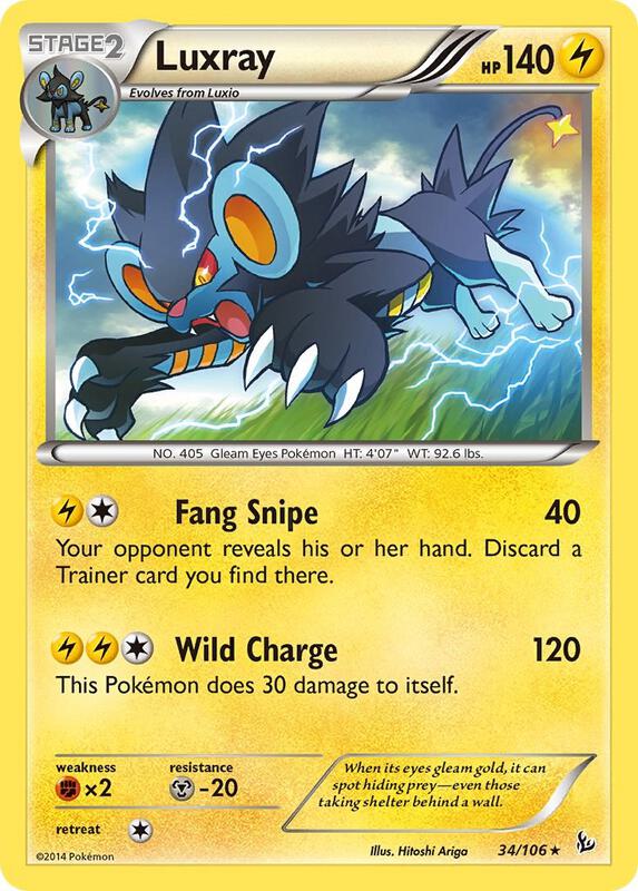 Luxray Pokemon card from XY - Flashfire