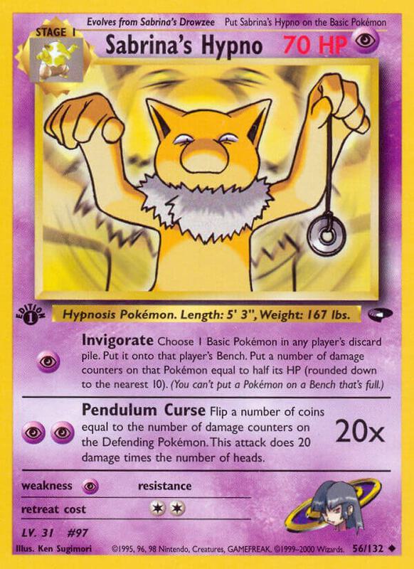 Sabrina's Hypno Pokemon card from Gym Challenge