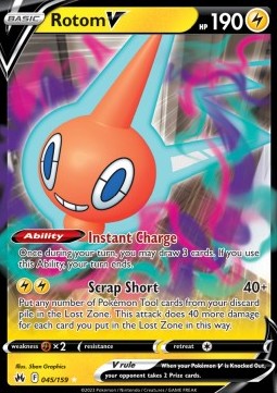 Rotom V Pokemon card from Crown Zenith