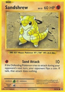 Sandshrew Pokemon card from Evolutions