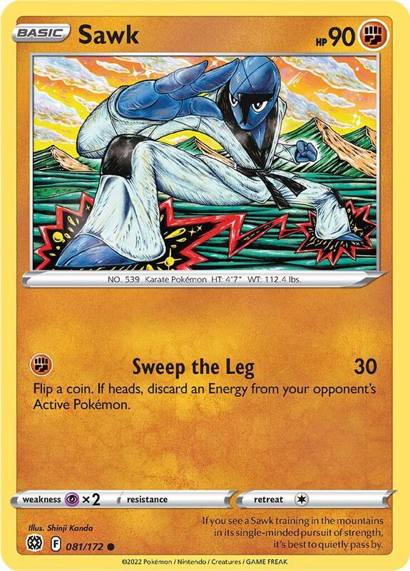 Sawk Pokemon card from SWSH09: Brilliant Stars