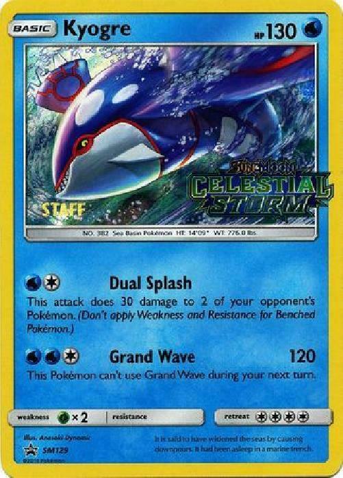 Kyogre - SM129 (Prerelease) [Staff] Pokemon card from SM Promos