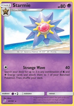 Starmie Pokemon card from Team Up