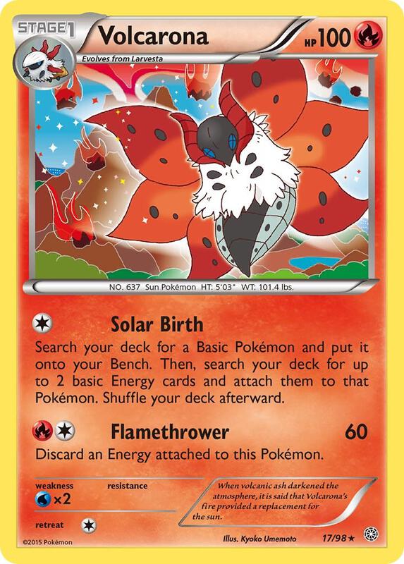 Volcarona (17) Pokemon card from XY - Ancient Origins