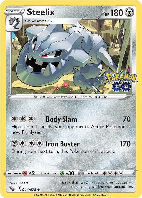 Steelix Pokemon card from Pokemon GO