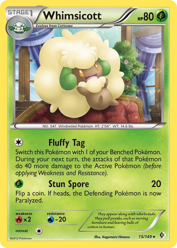 Whimsicott Pokemon card from Boundaries Crossed