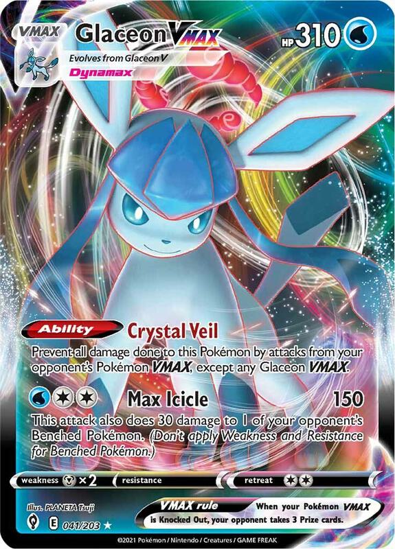 Glaceon VMAX Pokemon card from SWSH07: Evolving Skies