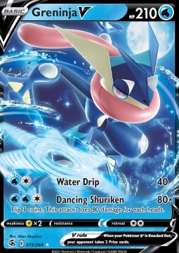 Greninja V Pokemon card from Fusion Strike