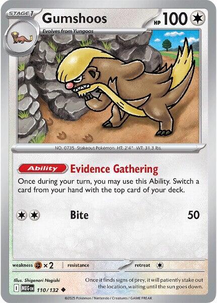 Gumshoos Pokemon card from ME01: Mega Evolution