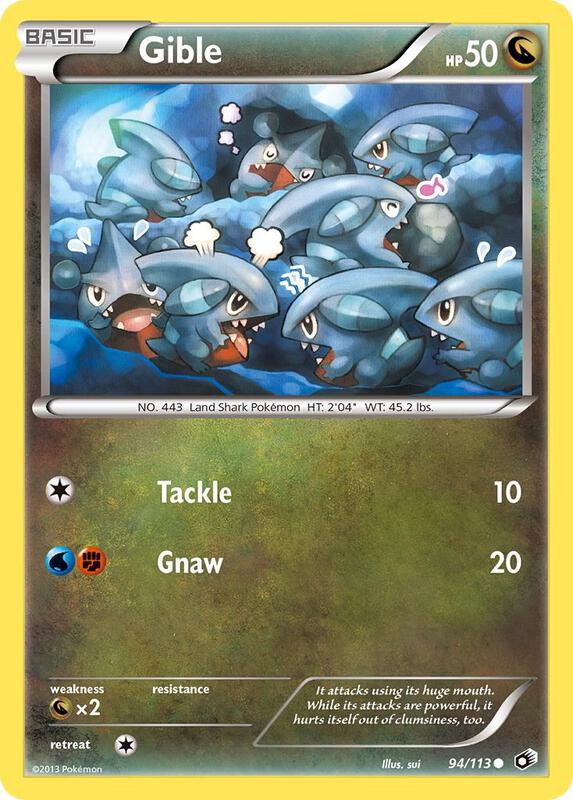 Gible Pokemon card from Legendary Treasures